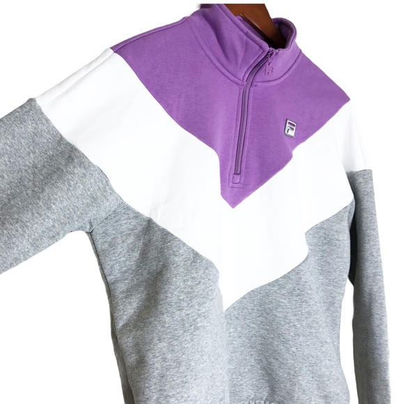 FILA Quarter Zip Pullover Color Block Sweatshirt - Picture 3 of 9